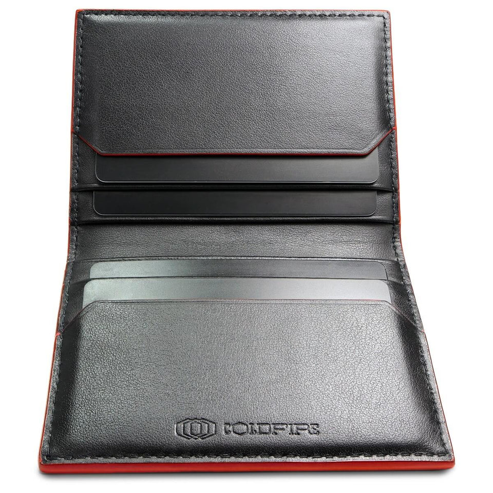 SNAKE EYE - Slim Leather Card Holder 9cc - Red - COLDFIRE